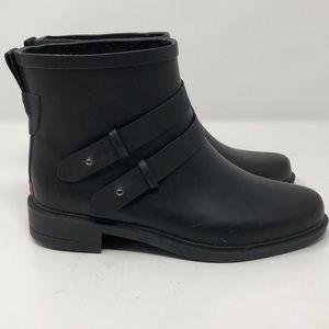 Chooka Black Midtown Strappy Rain Boots NWOB 6